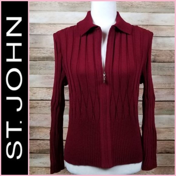 St. John Sweaters - St. John Collection Ribbed Sweater Jacket